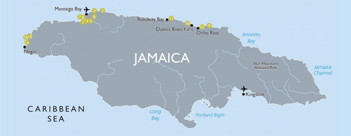 Карта на јамајка аеродроми
