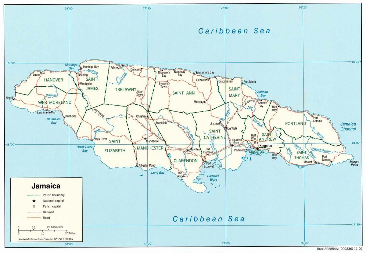 на мапата jamaican