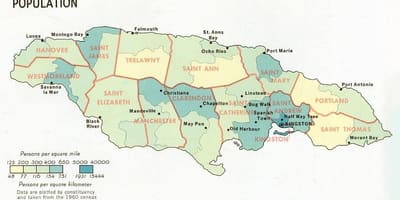 Населението мапа на јамајка